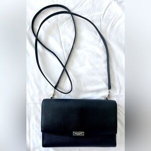 Kate Spade sleek Black Leather Crossbody Bag with Adjustable Strap